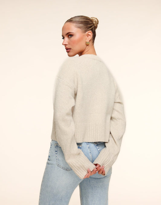 Beige Gebreide LS - Vest - Olivia & Kate