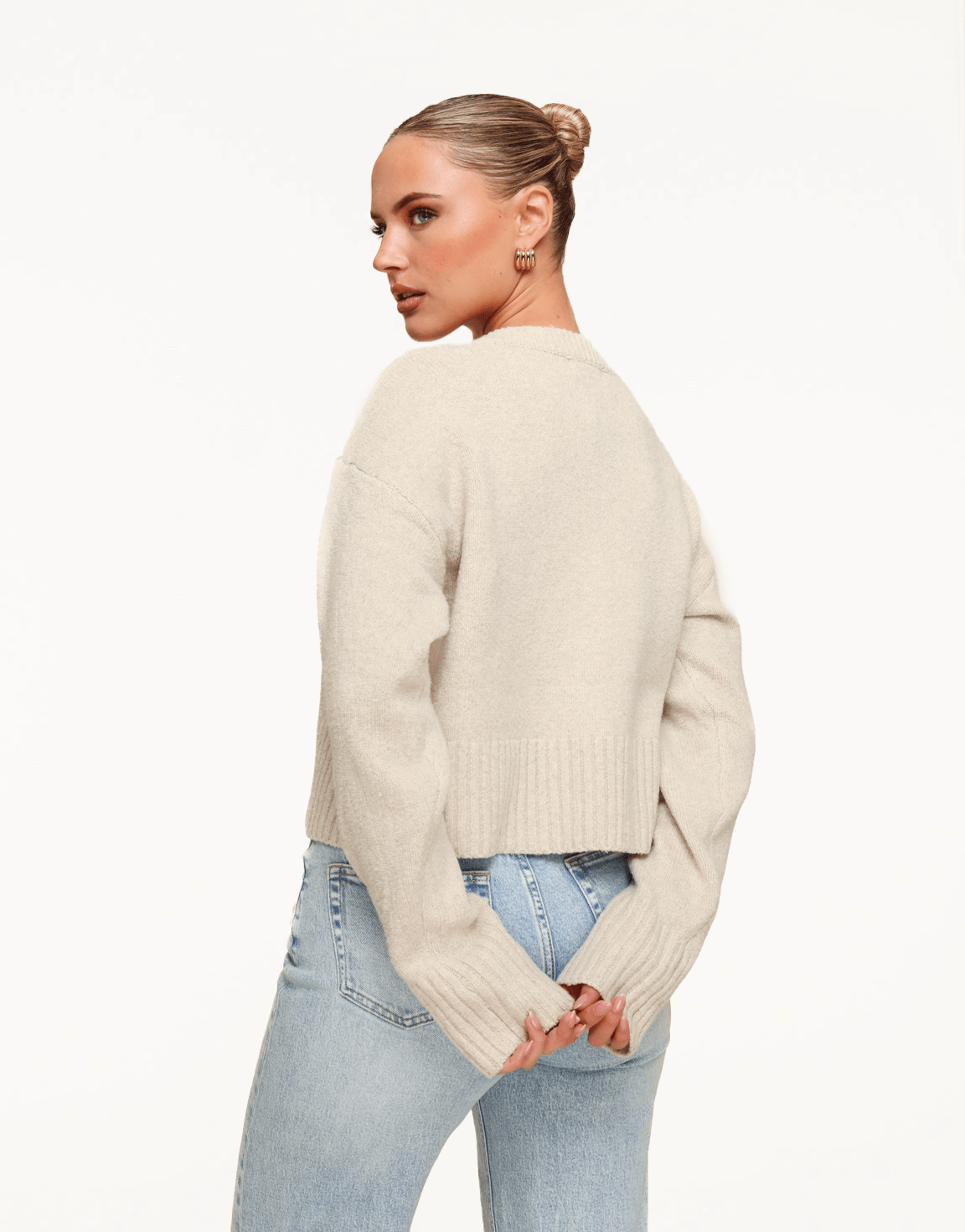 Beige Gebreide LS - Vest - Olivia & Kate