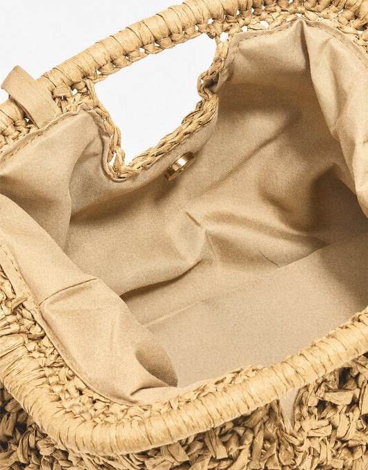 Beige Gevlochten - Clutch - Olivia & Kate