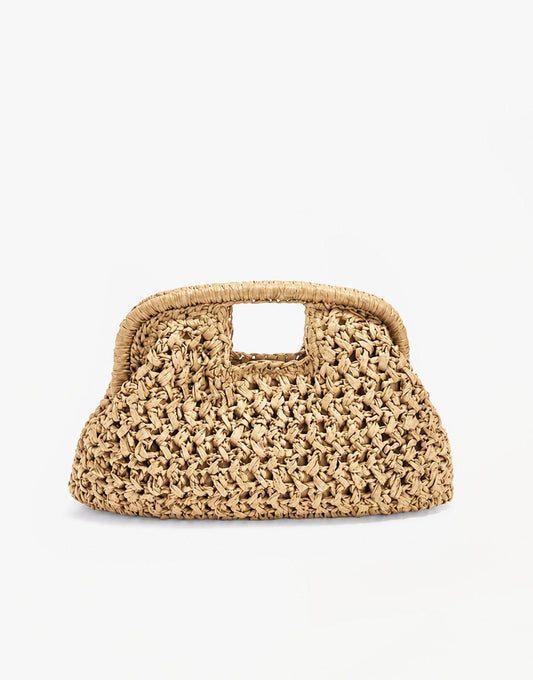 Beige Gevlochten - Clutch - Olivia & Kate
