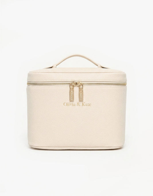 Beige Grote Make - Up - Tas - Olivia & Kate