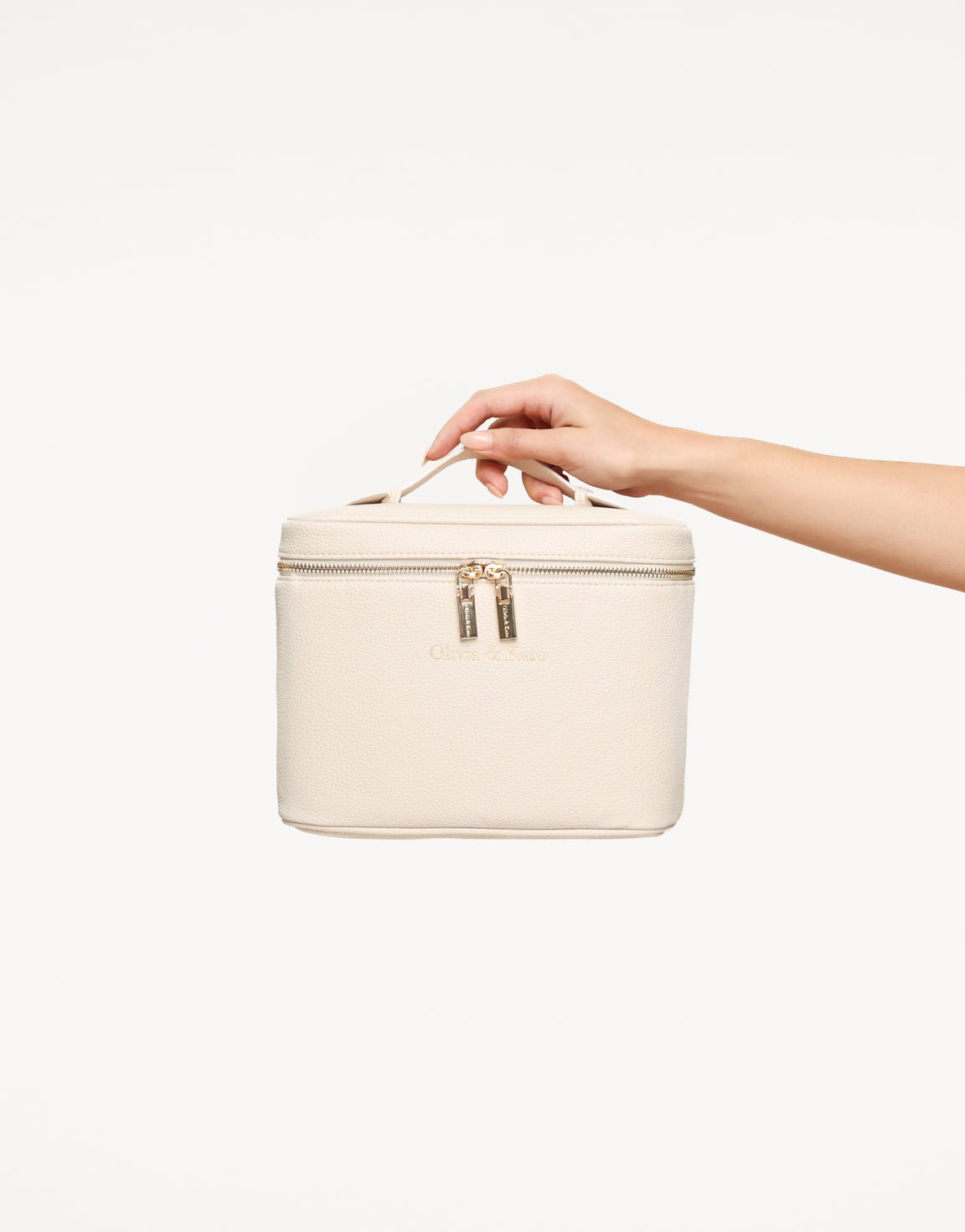 Beige Grote Make - Up - Tas - Olivia & Kate