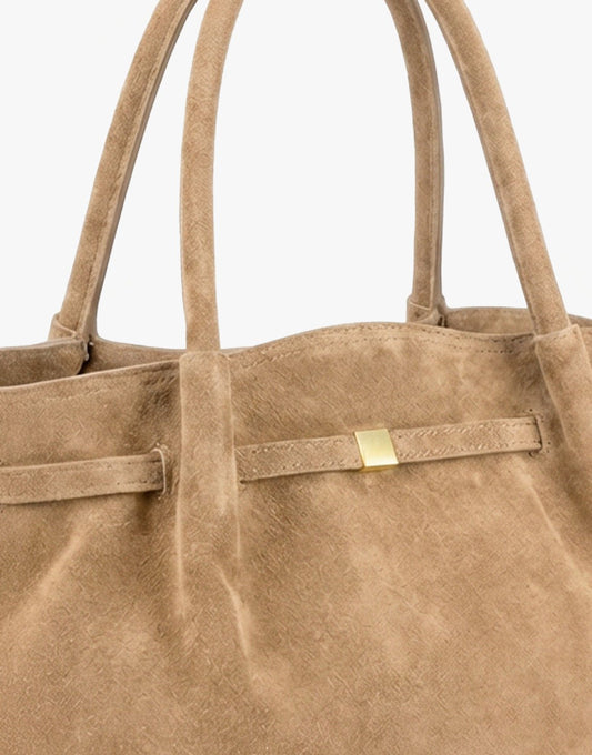 Beige Grote Suede Shopper - Tas - Olivia & Kate