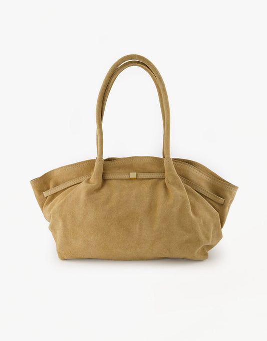 Beige Grote Suede Shopper - Tas - Olivia & Kate