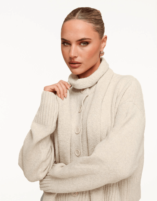 Beige Kleine Gebreide - Sjaal - Olivia & Kate