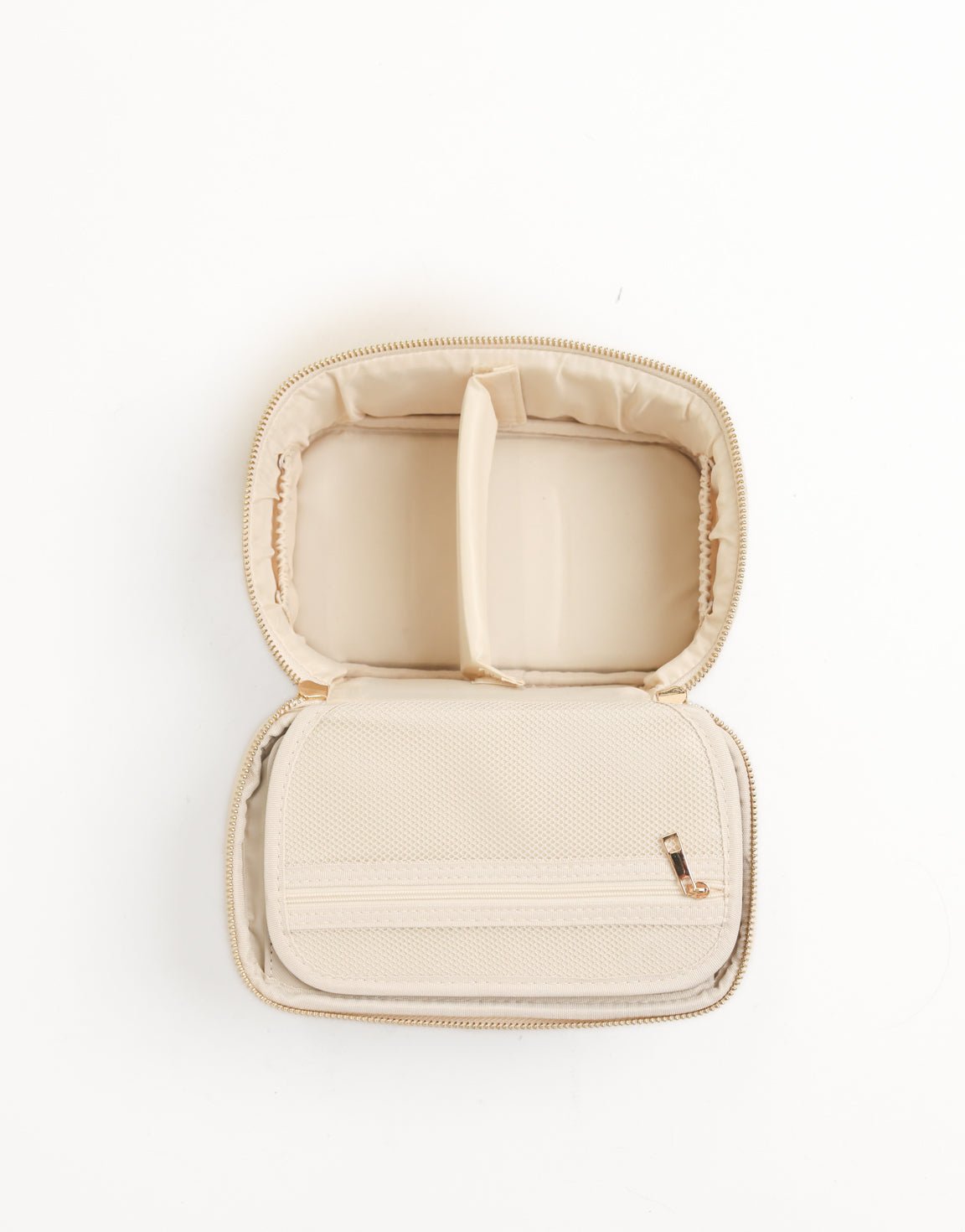 Beige Small Make - Up - Bag - Olivia & Kate
