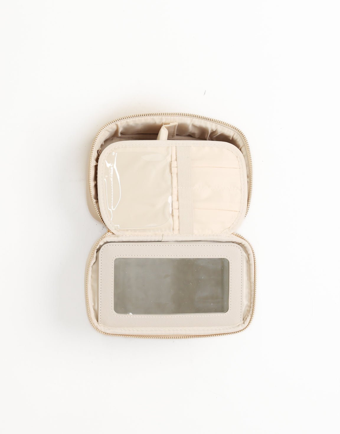 Beige Small Make - Up - Bag - Olivia & Kate