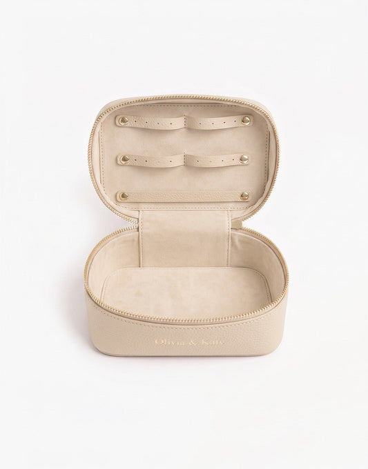 Beige Kleine Sieraden - Toilet Tas - Olivia & Kate