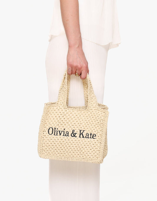 Beige Kleine Vierkante Olivia & Kate Gewoven - Tas - Olivia & Kate