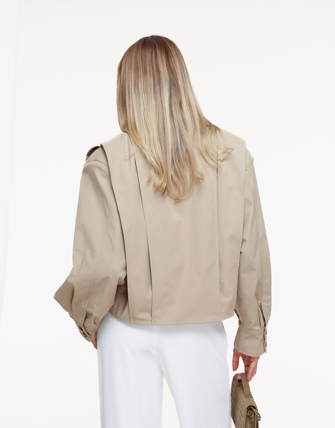 Beige Korte Ballonmouwen Trench - Jas - Olivia & Kate