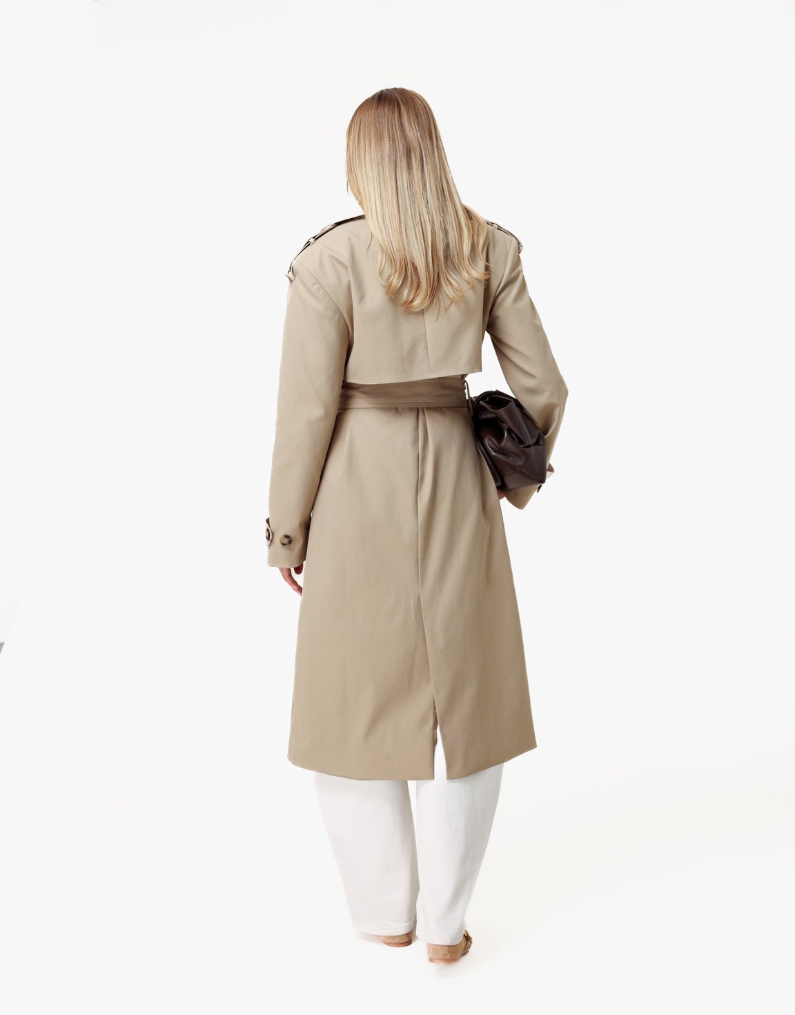 Beige Lange Detail - Trenchcoat - Olivia & Kate