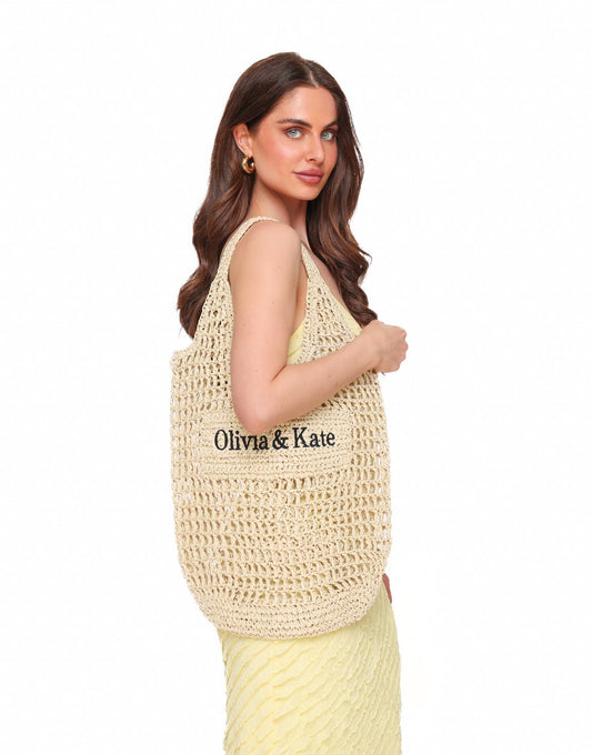 Beige Lange Olivia & Kate Gewoven - Tas - Olivia & Kate