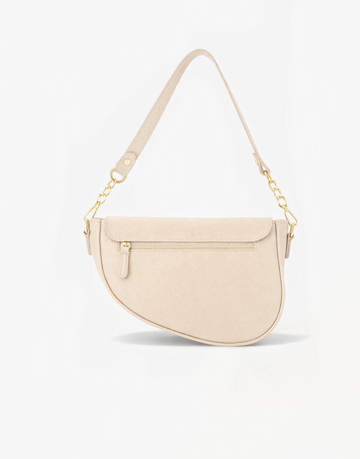 Beige Leren Saddle - Tas - Olivia & Kate