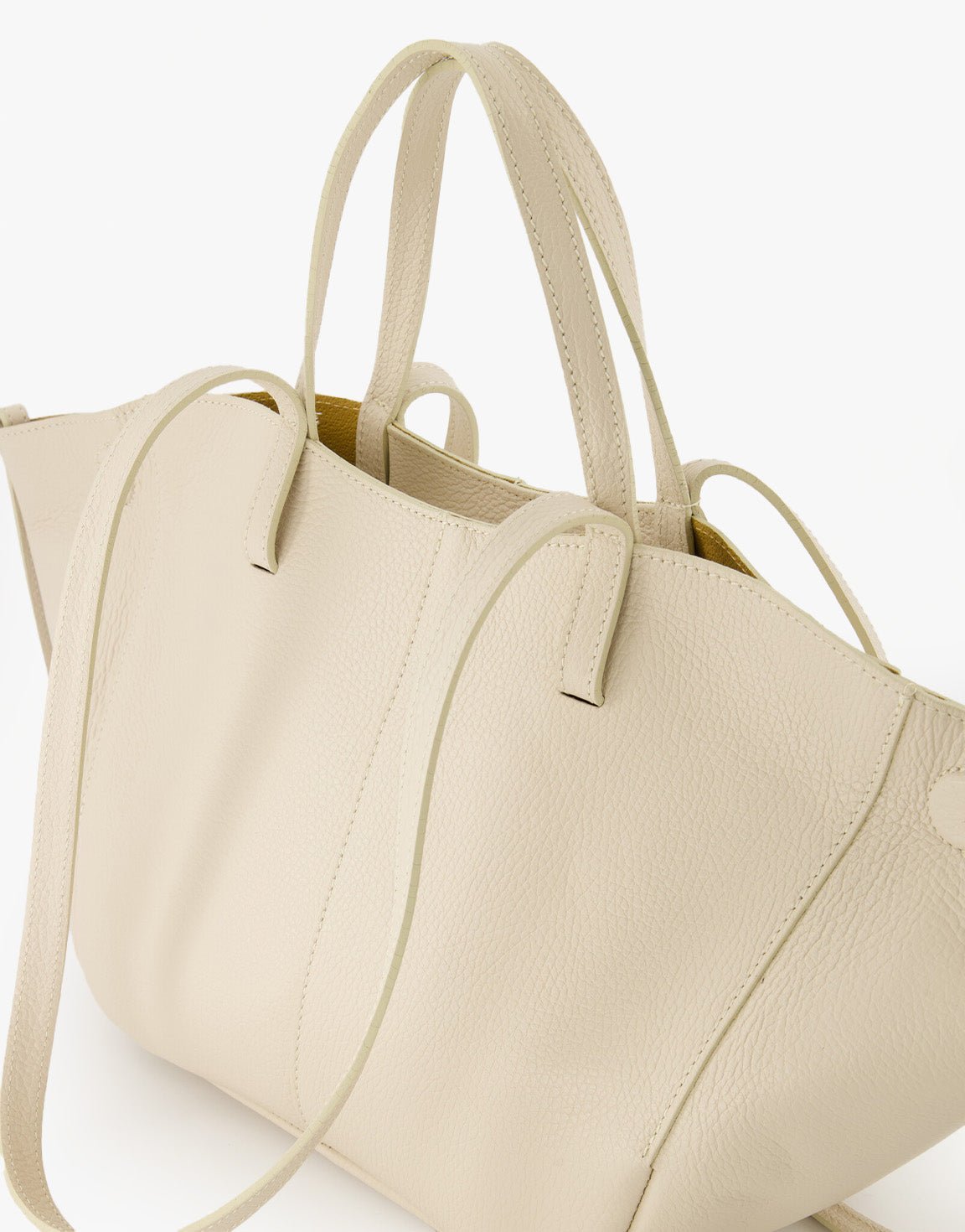Beige Leren Wijde - Tas - Olivia & Kate