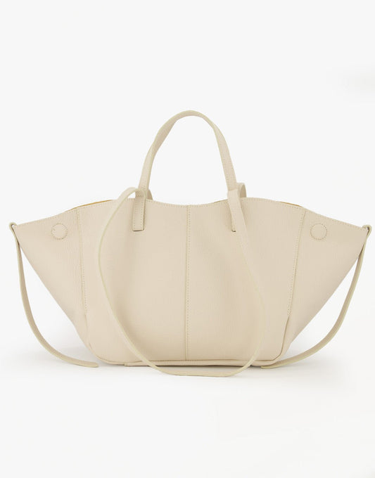 Beige Leren Wijde - Tas - Olivia & Kate