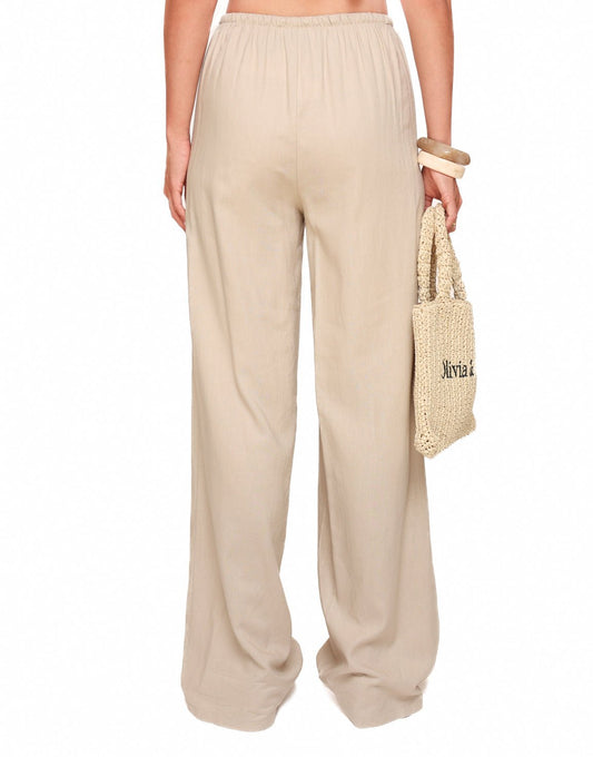 Beige Linnen - Broek - Olivia & Kate