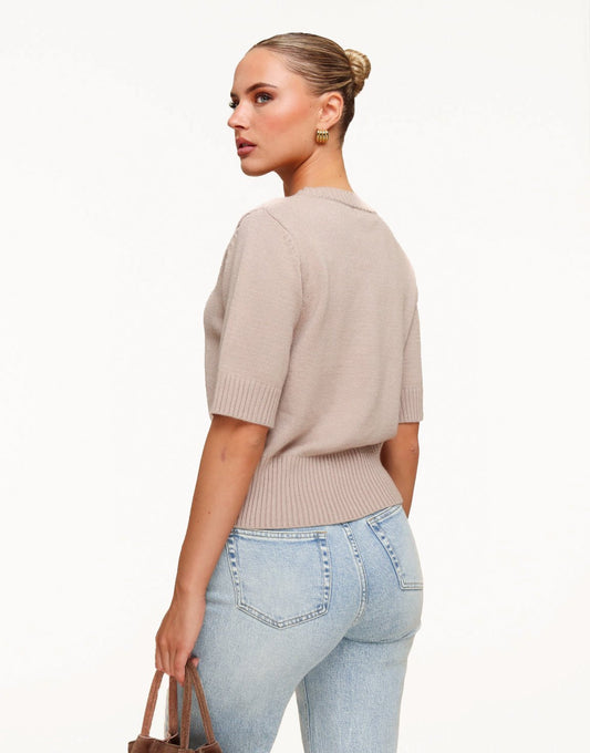 Beige Loose SS - Sweater - Olivia & Kate