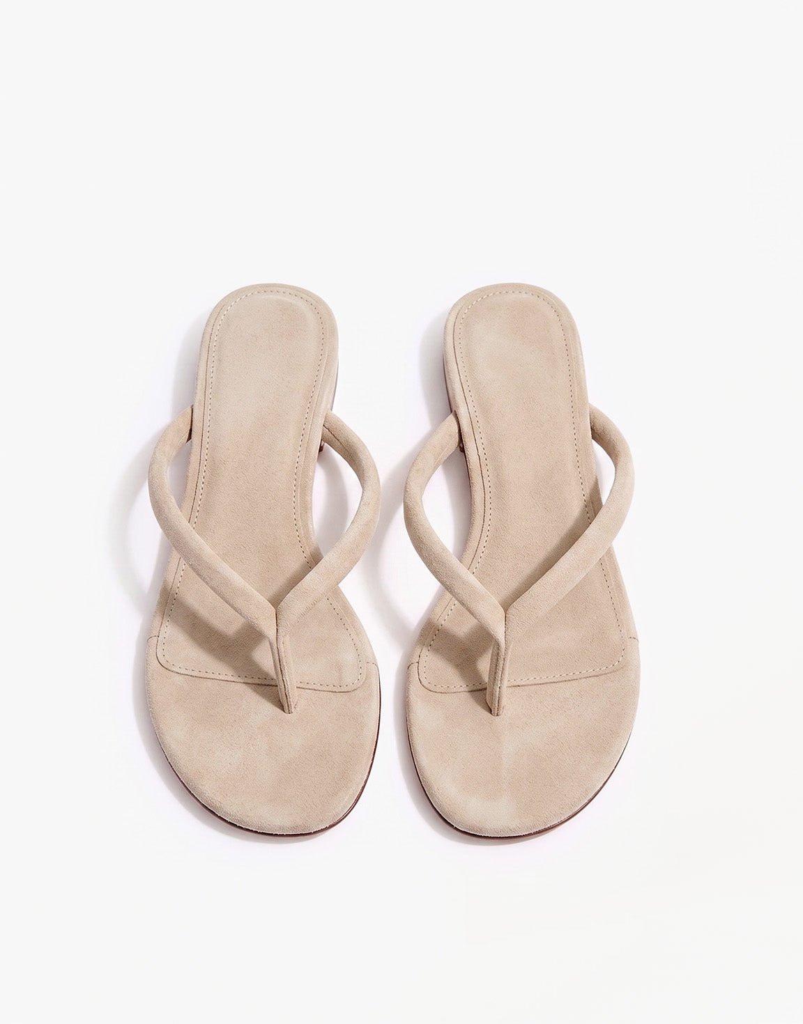Beige Mid Suede Hak - Teenslipper - Olivia & Kate