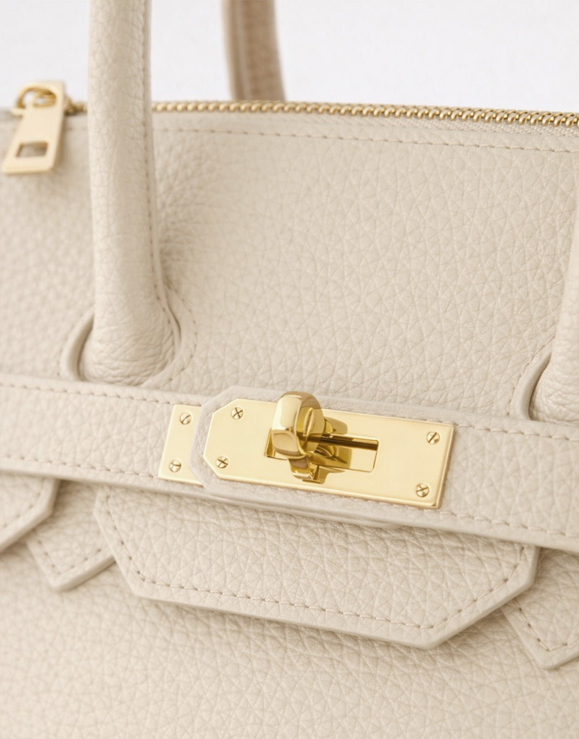 Beige Middel Gouden Details - Tas - Olivia & Kate