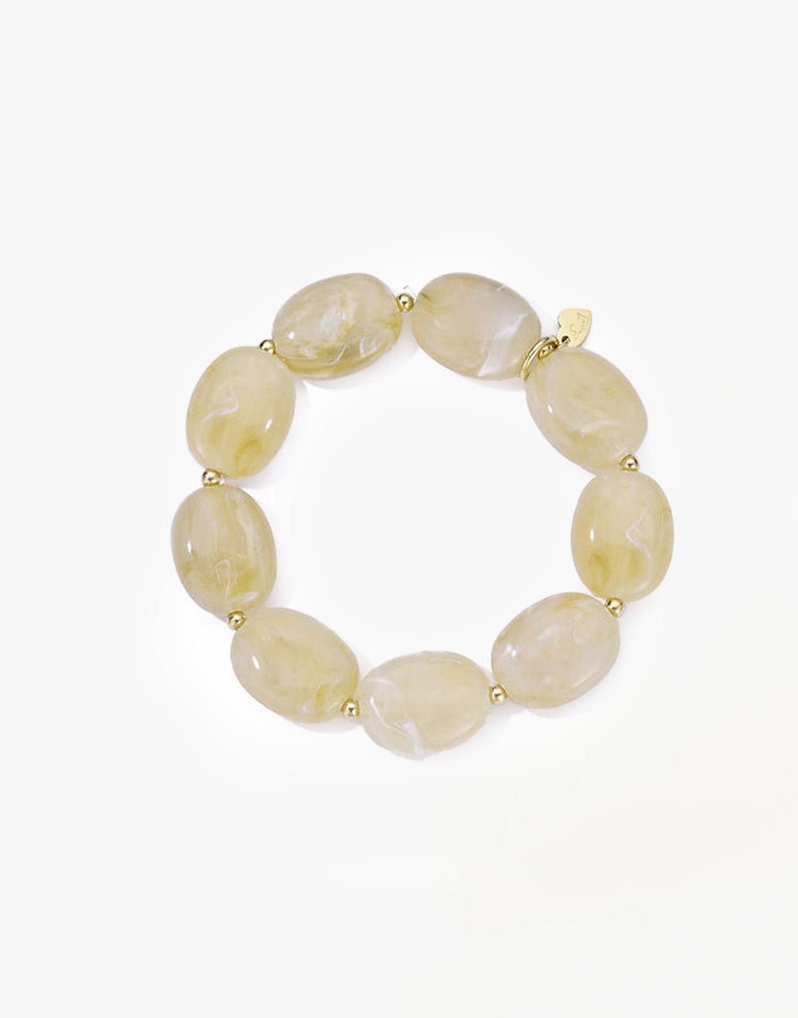 Beige Ovale Kristallen - Armband - Olivia & Kate