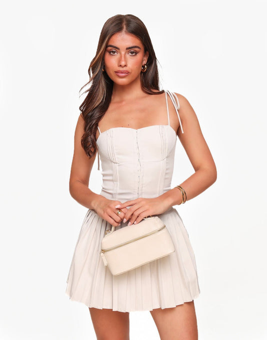 Beige Petite Corset - Jurk - Olivia & Kate