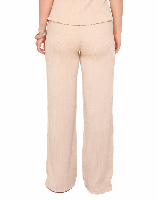 Beige Plisse - Broek - Olivia & Kate