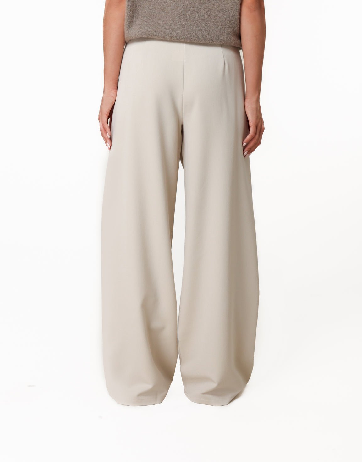 Beige Plooien - Pantalon - Olivia & Kate