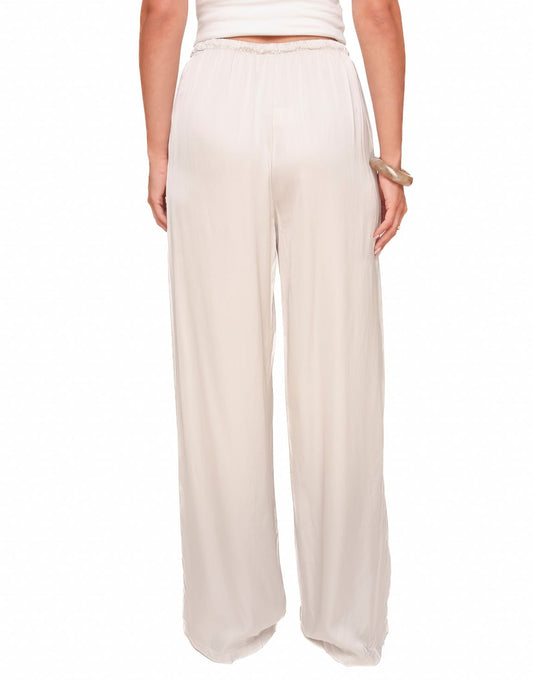 Beige Rechte Satijnen - Broek - Olivia & Kate