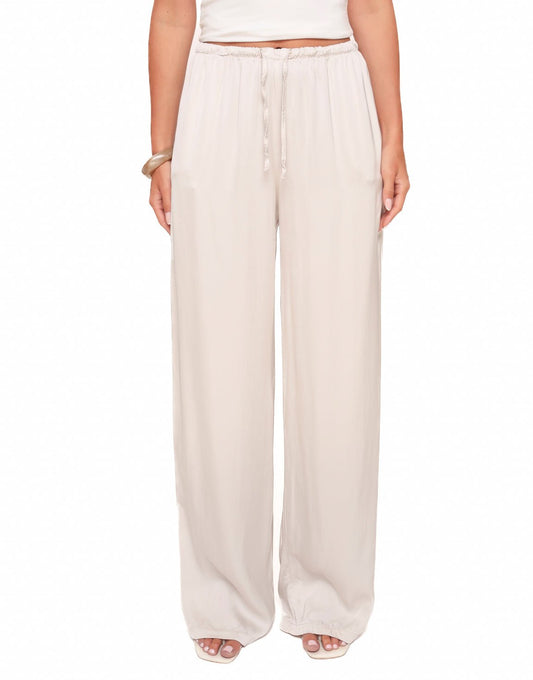 Beige Rechte Satijnen - Broek - Olivia & Kate