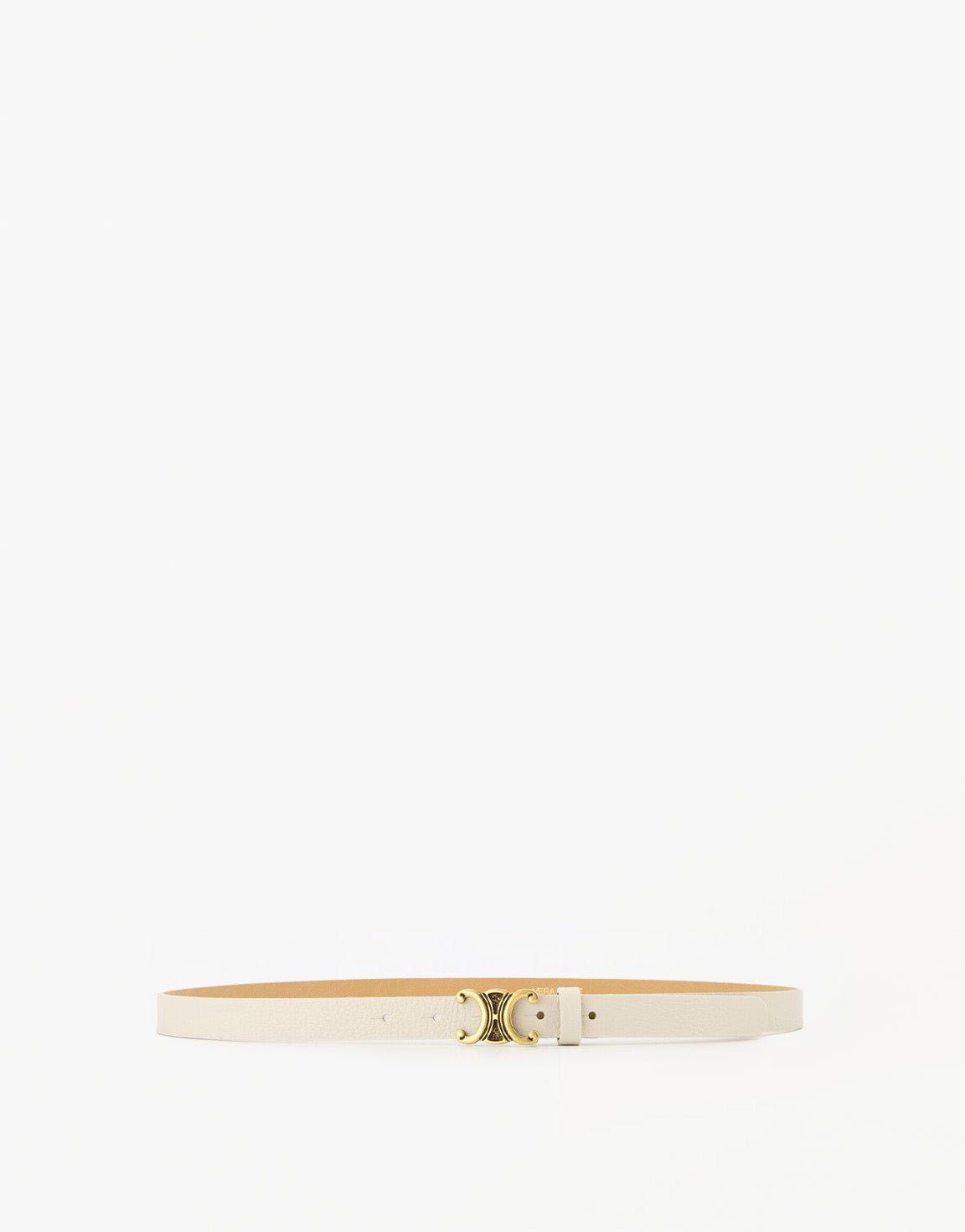 Beige Smalle Gedetailleerde Gouden Gesp - Riem - Olivia & Kate