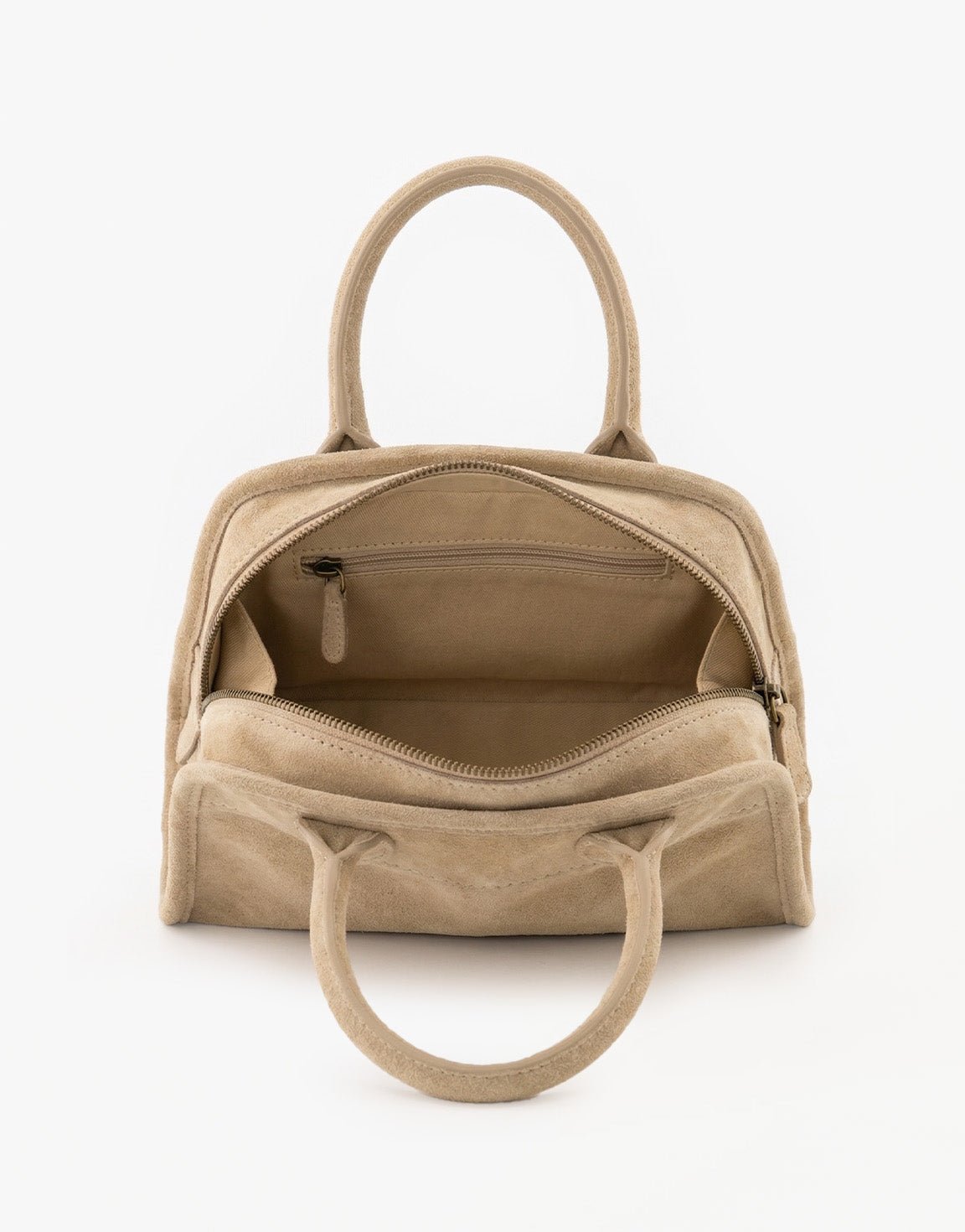 Beige Suede - Handtas - Olivia & Kate