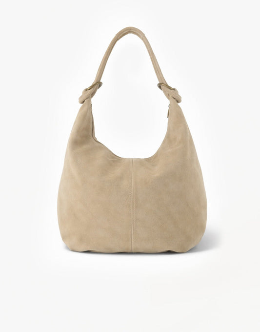 Beige Suede - Schoudertas - Olivia & Kate