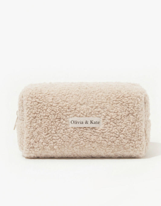 Beige Teddy Make - Up - Tas - Olivia & Kate