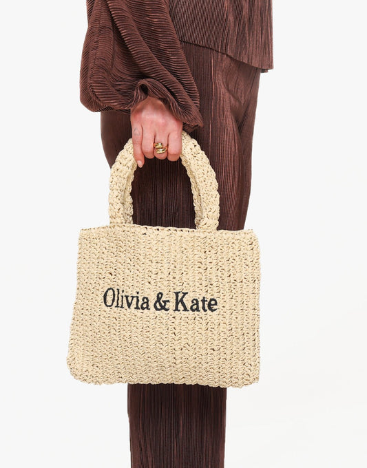 Beige Vierkante Olivia & Kate Gewoven - Tas - Olivia & Kate