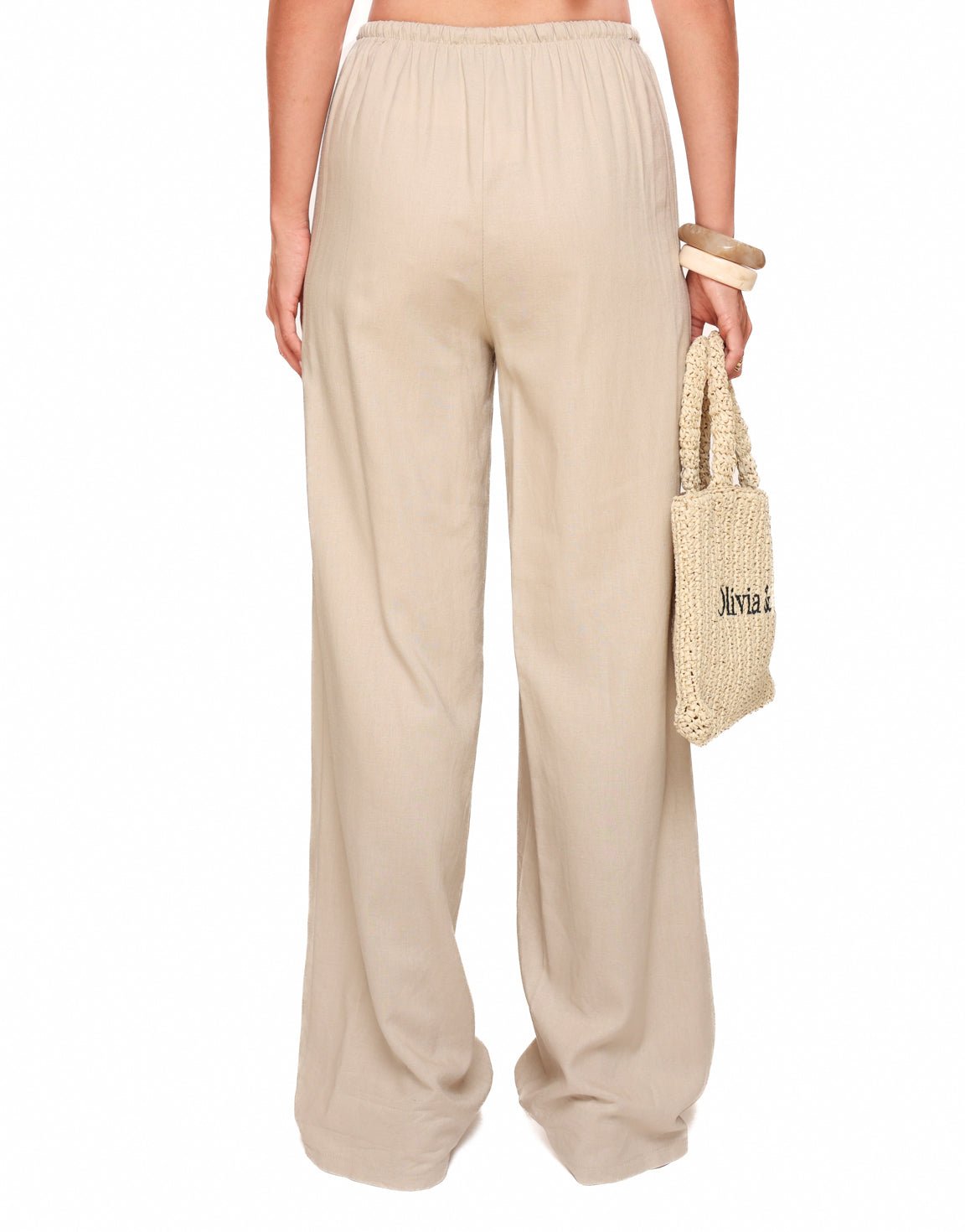 Beige Wijde Linnen Oversized - Set - Olivia & Kate