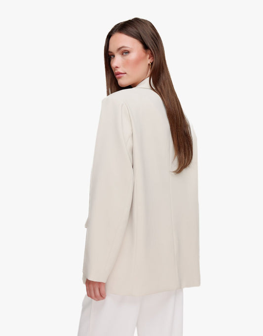 Beige Zomerse Classic Oversized - Blazer - Olivia & Kate