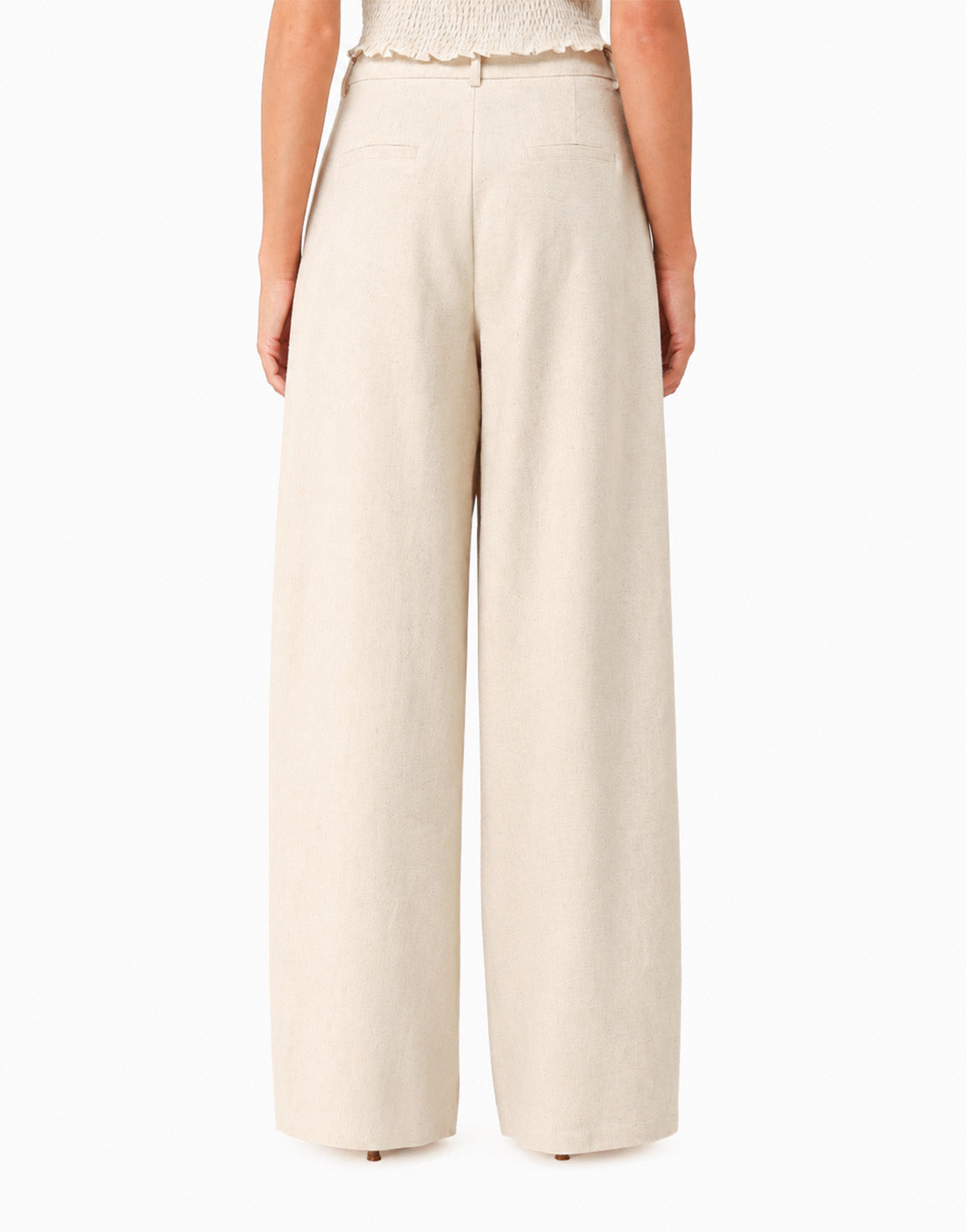 Beige Signature Linnen Blend - Pantalon