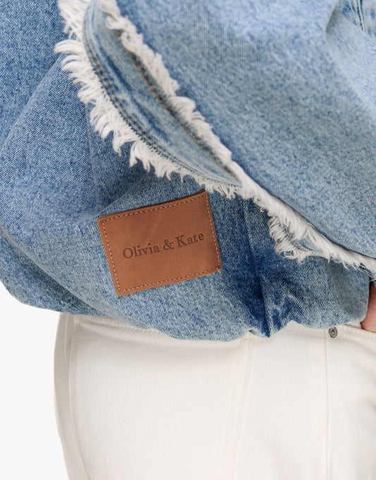 Blauwe Denim Bomber - Jas - Olivia & Kate