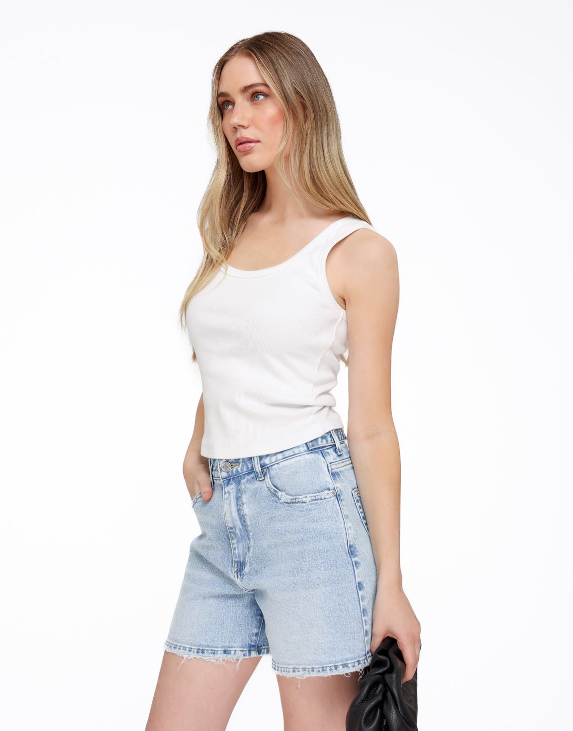 Blauwe Denim Details - Short - Olivia & Kate