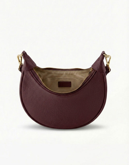 Bordeaux Half Round Leather - Bag - Olivia & Kate