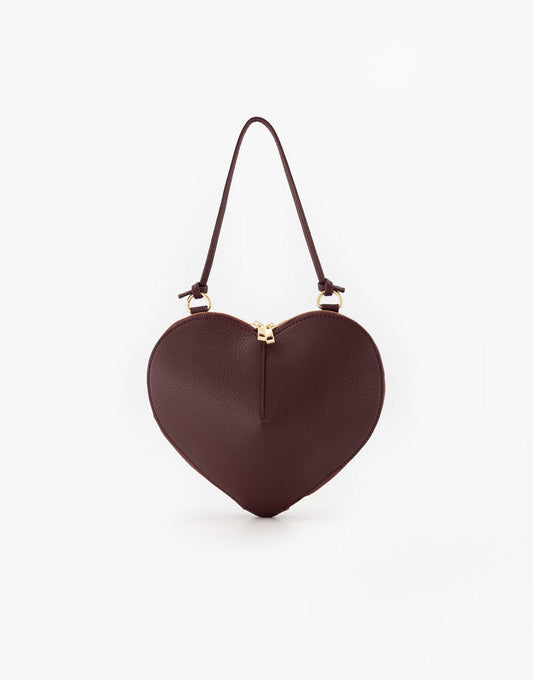 Bordeaux Leren Hart - Tas - Olivia & Kate