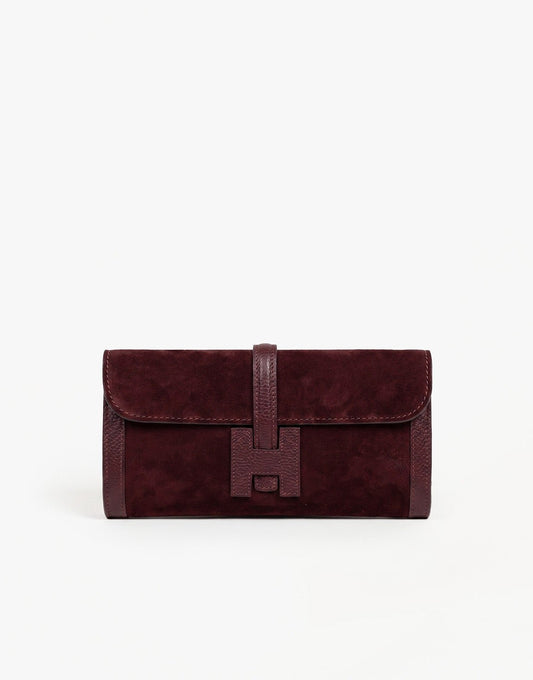 Bordeaux Suede Clutch - Tas - Olivia & Kate