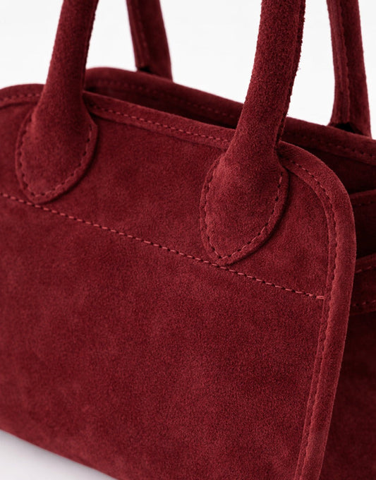 Bordeaux Suede - Handtas - Olivia & Kate