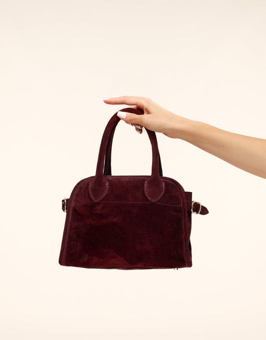 Bordeaux Suede - Handtas - Olivia & Kate