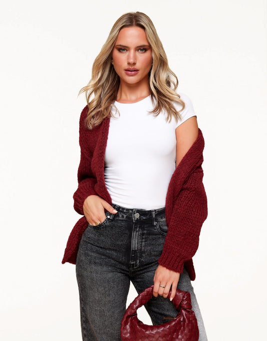 Bordeaux Wool - Cardigan - Olivia & Kate