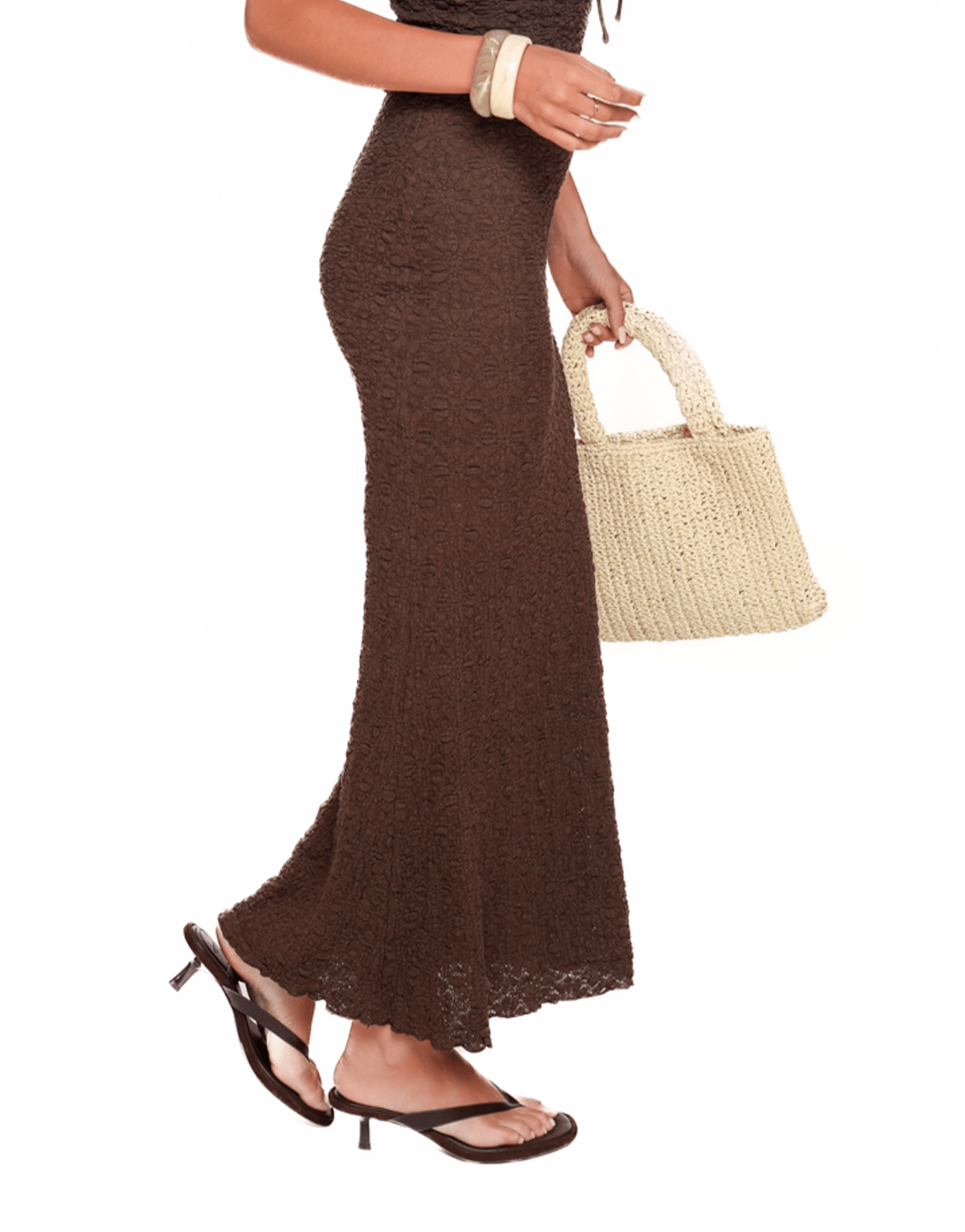 Bruine Detail Maxi - Rok - Olivia & Kate