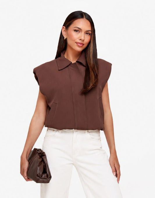 Bruine Edit Schouder Pads - Gilet - Olivia & Kate