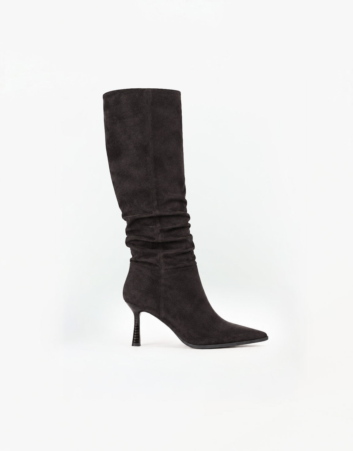 Bruine Faux Suede Hoge Hak - Laarzen - Olivia & Kate