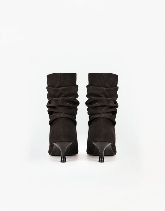 Bruine Faux Suede Lage Hak - Laarzen - Olivia & Kate