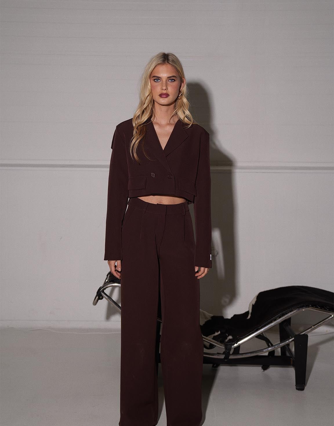 Bruine F/W Edit Hoge Taille - Pantalon - Olivia & Kate